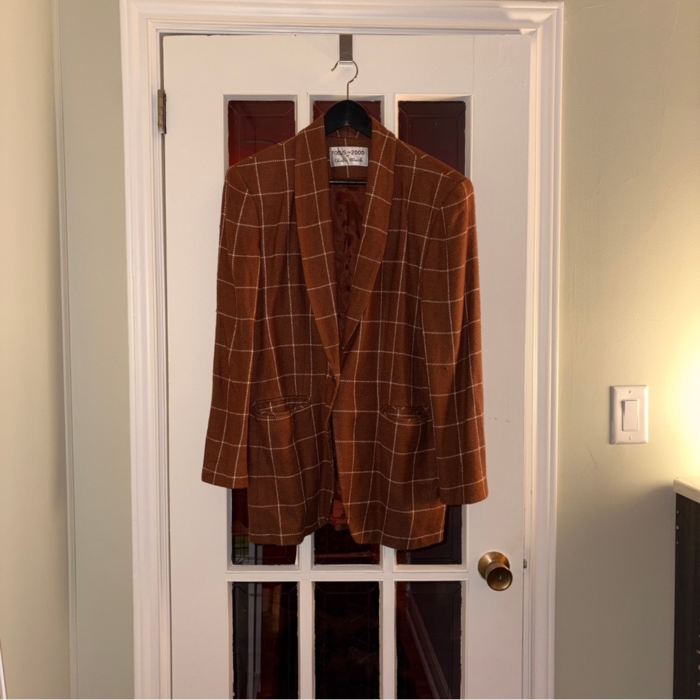 🤎 VINTAGE Focus 2000 Windowpane Academic Blazer 🤎